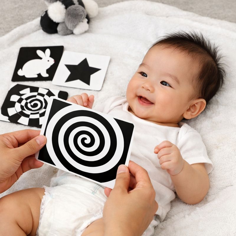 Using cards during diaper changes